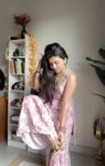Floral pink sharara set with shaded dupatta 7
