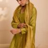 Lime and Mustard yellow tissue silk sharara set 2