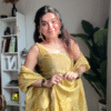Yellow Zari Tissue Sharara Set 1